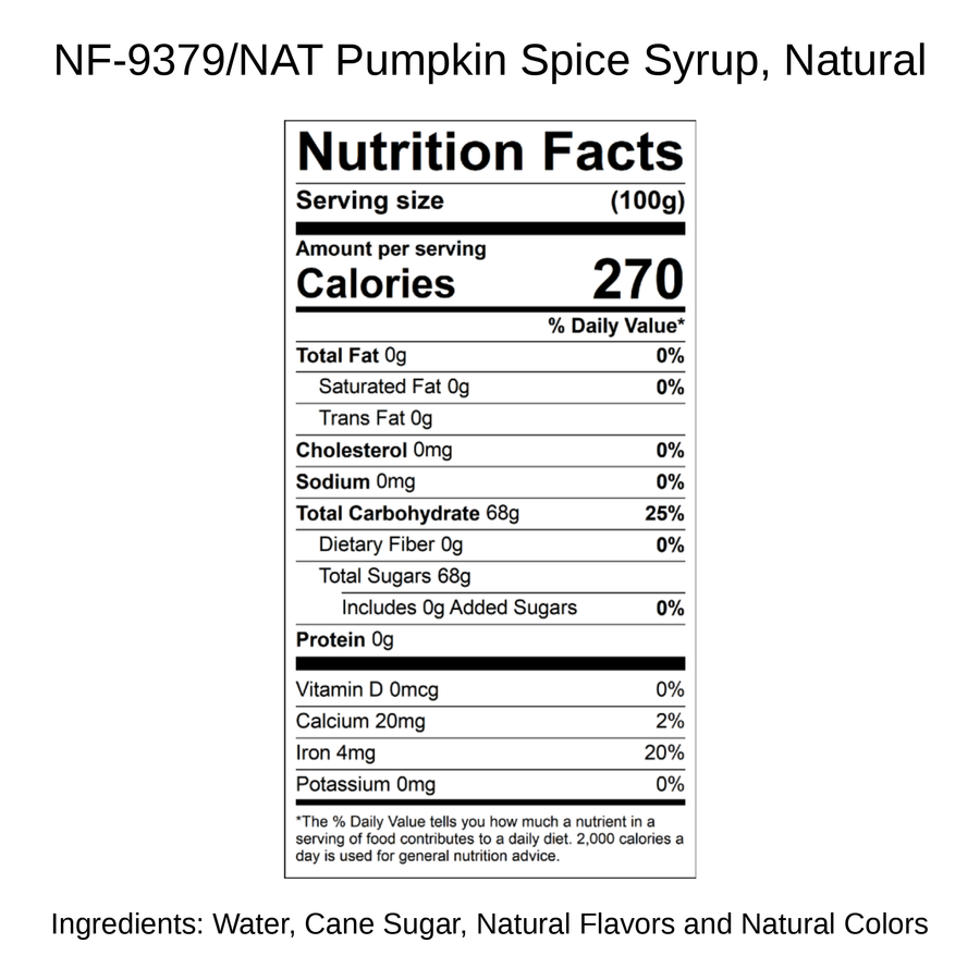 Pumpkin Spice Syrup, Natural