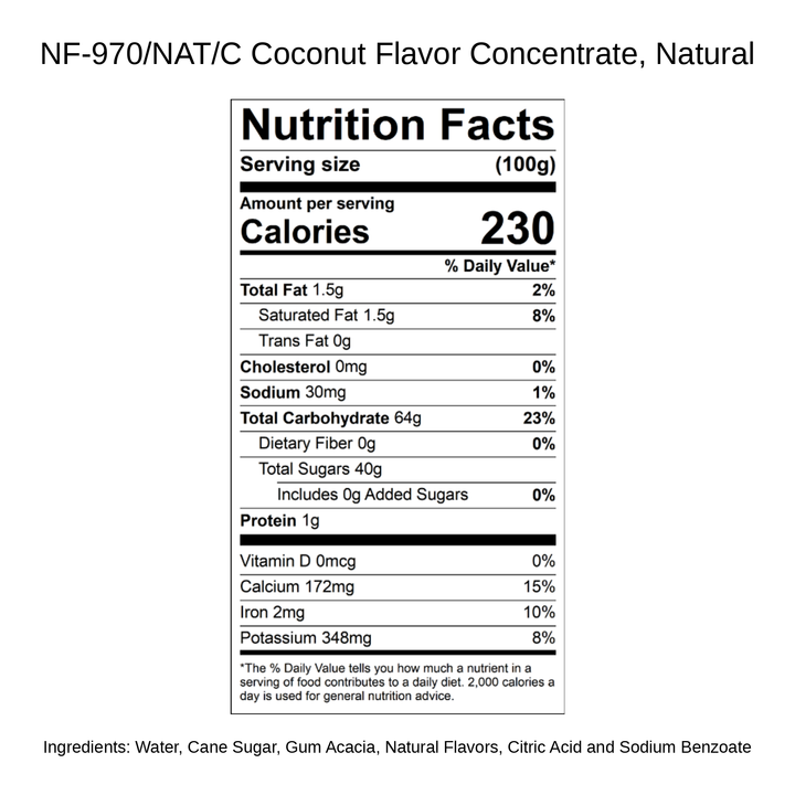 Coconut Flavor Concentrate, Natural
