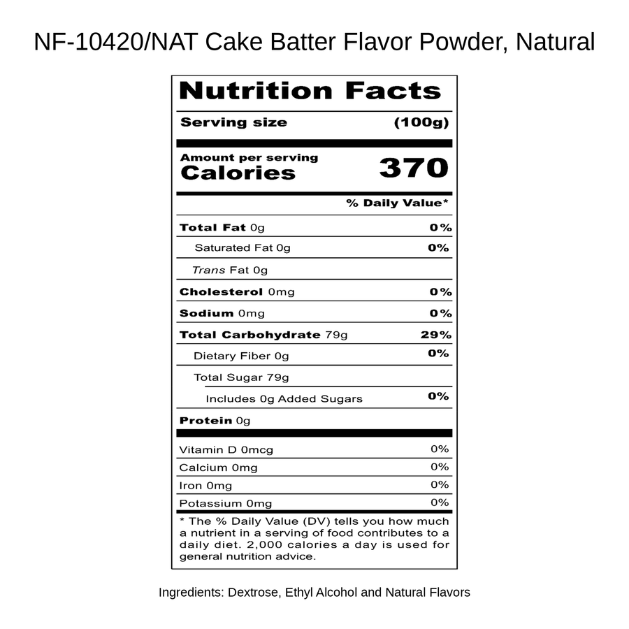 Cake Batter Flavor Powder, Natural