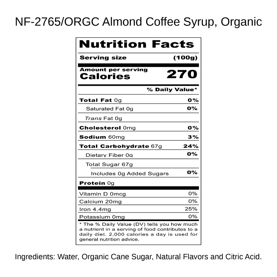Almond Coffee Syrup, Organic