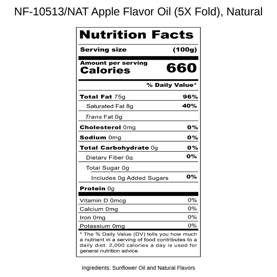 Apple Flavor Oil (5X Fold), Natural