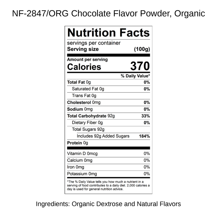 Chocolate Flavor Powder, Organic