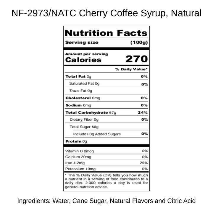 Cherry Coffee Syrup, Natural