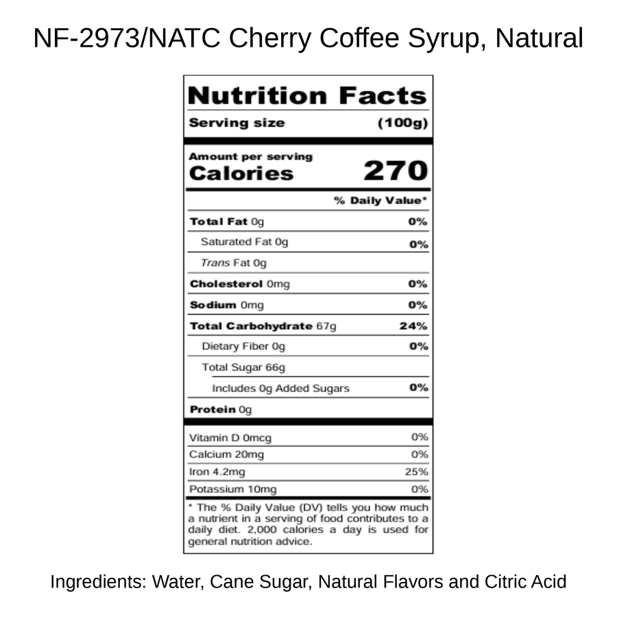 Cherry Coffee Syrup, Natural