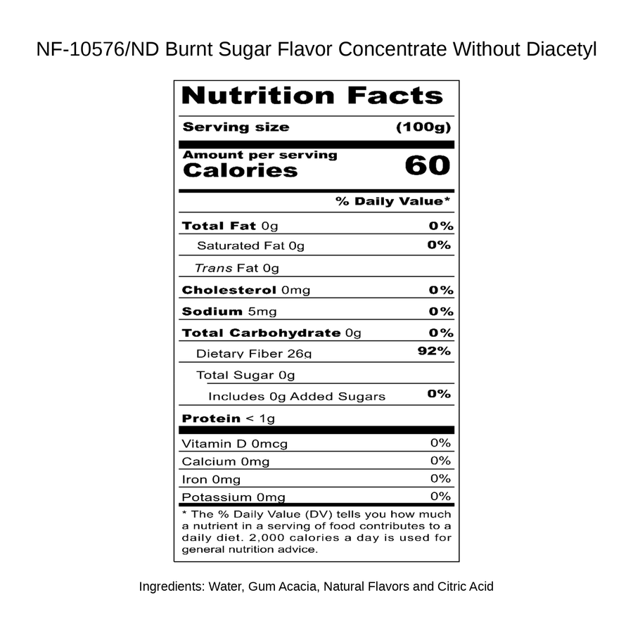 Burnt Sugar Flavor Concentrate Without Diacetyl