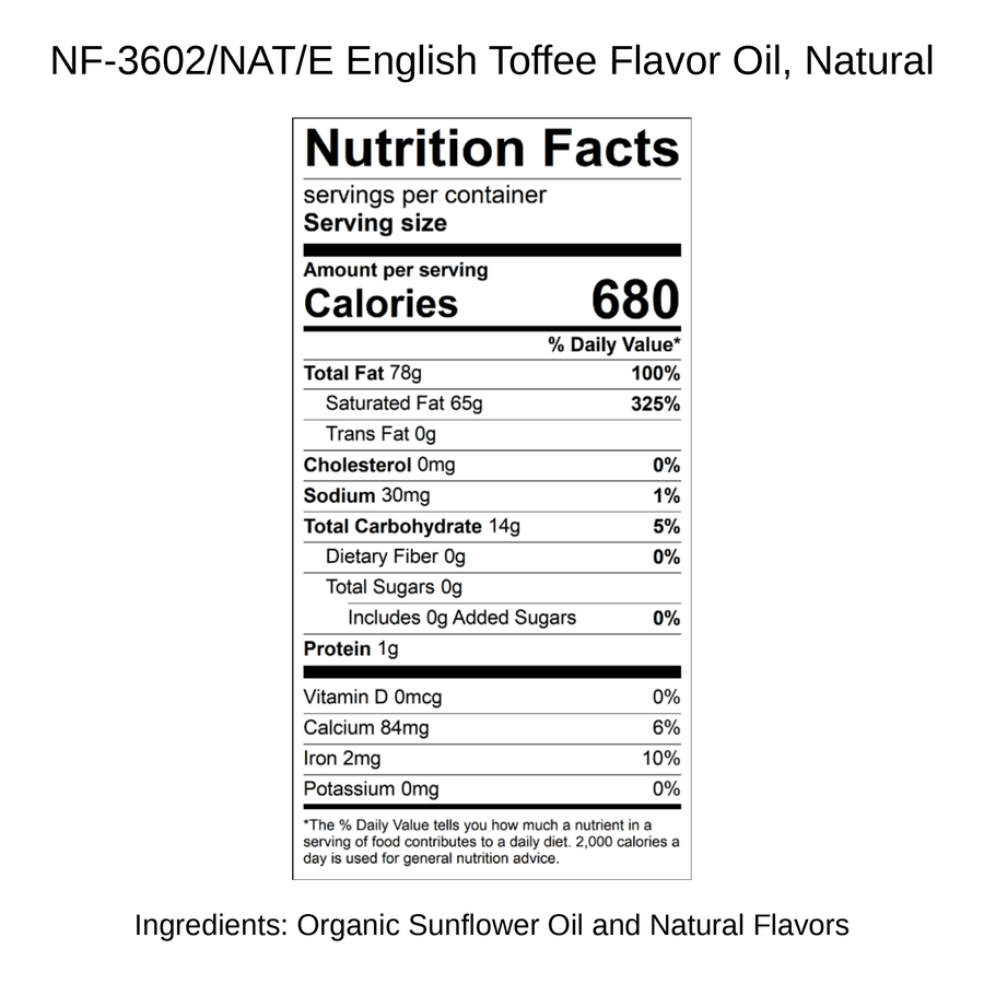 English Toffee Flavor Oil, Natural