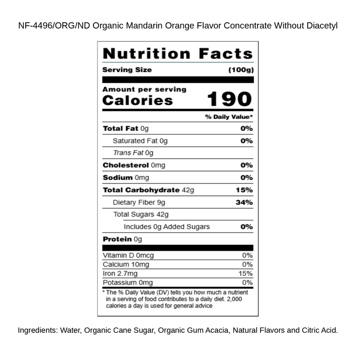 Organic Mandarin Orange Flavor Concentrate Without Diacetyl