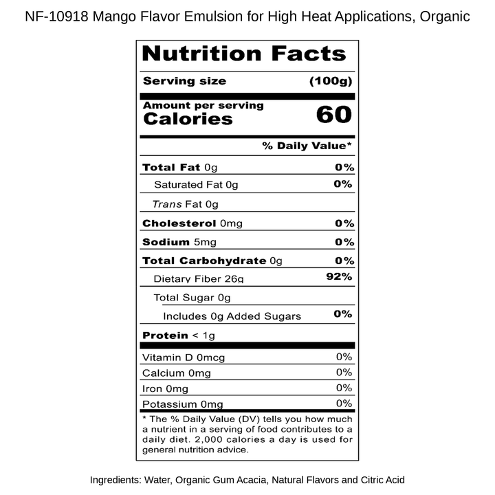 Mango Flavor Emulsion for High Heat Applications, Organic