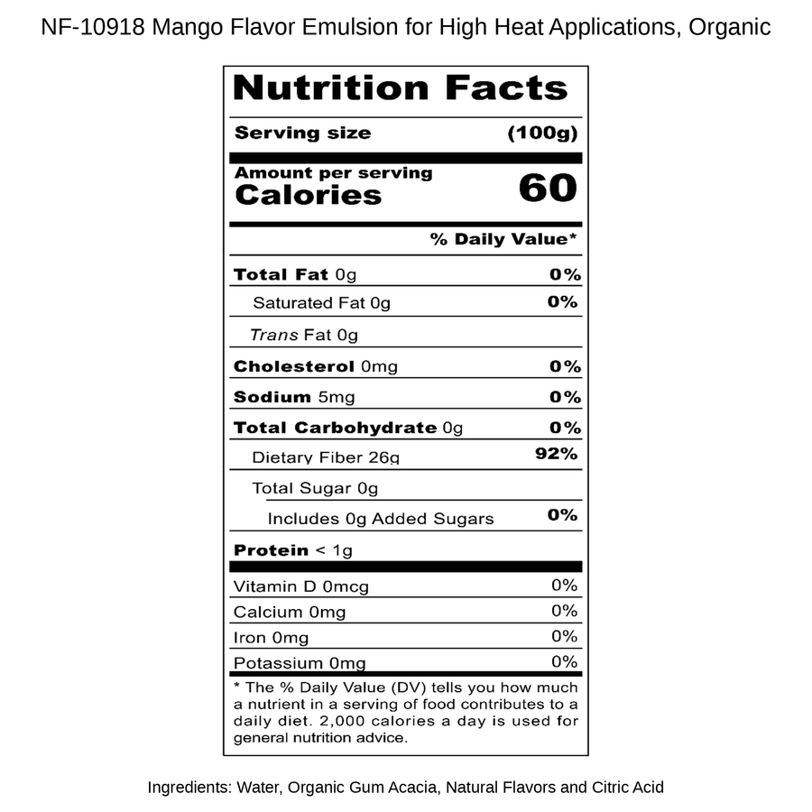 Mango Flavor Emulsion for High Heat Applications, Organic