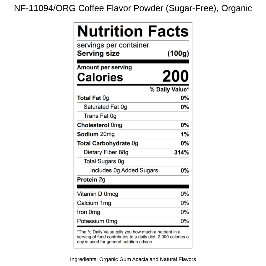 Coffee Flavor Powder (Sugar-Free), Organic