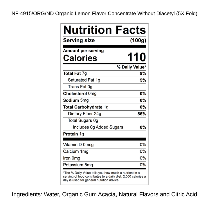 Organic Lemon Flavor Concentrate Without Diacetyl (5X Fold)