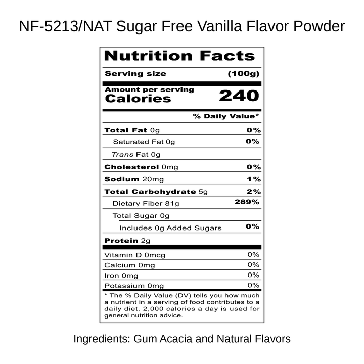 Sugar Free Vanilla Flavor Powder