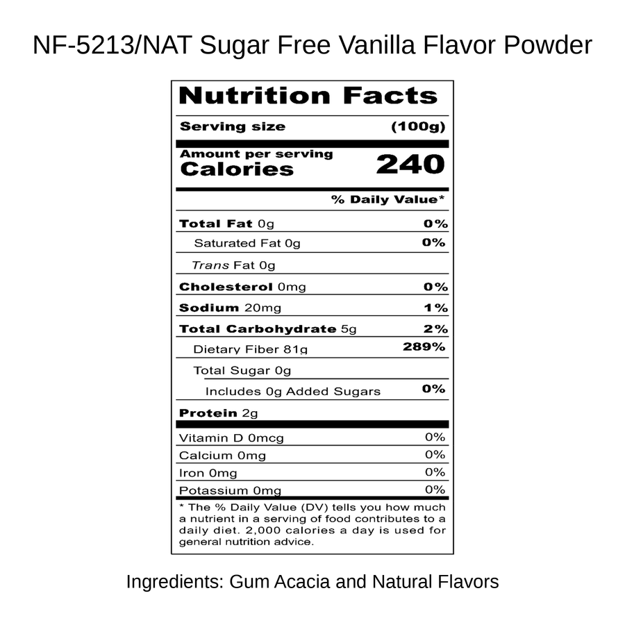 Sugar Free Vanilla Flavor Powder