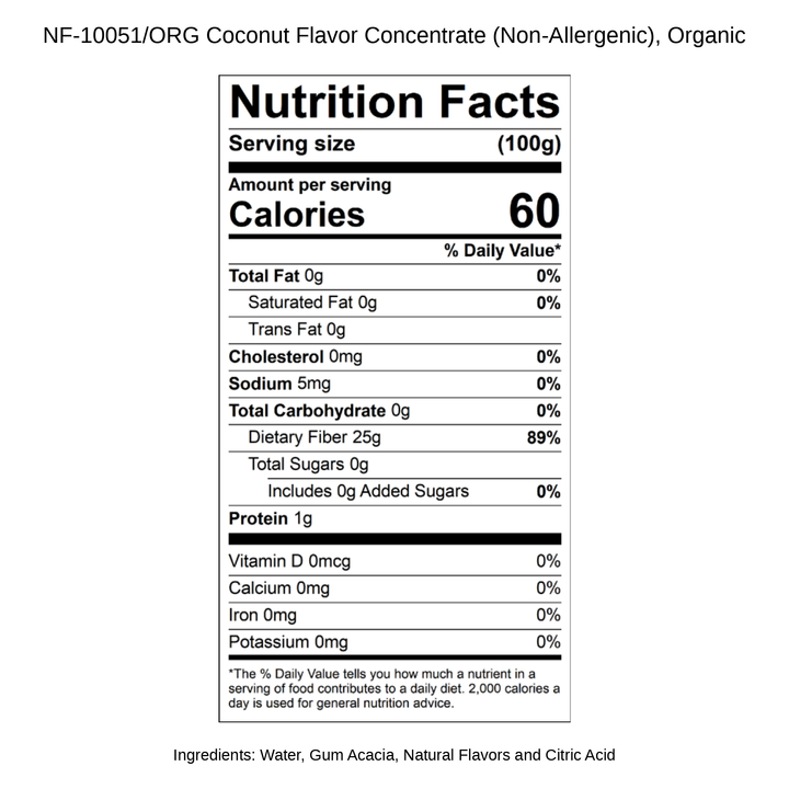 Coconut Flavor Concentrate (Non-Allergenic), Organic