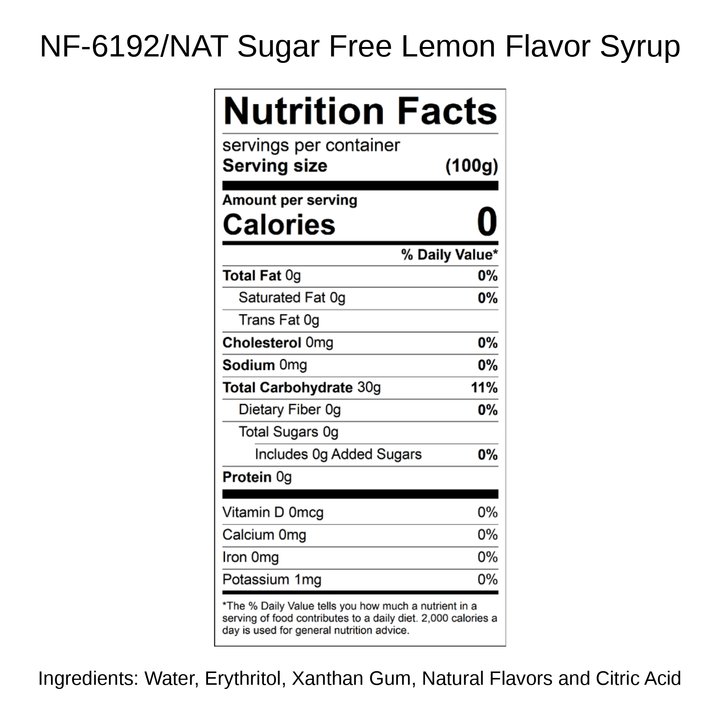 Sugar Free Lemon Flavor Syrup
