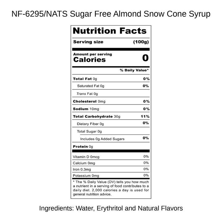 Sugar Free Almond Snow Cone Syrup