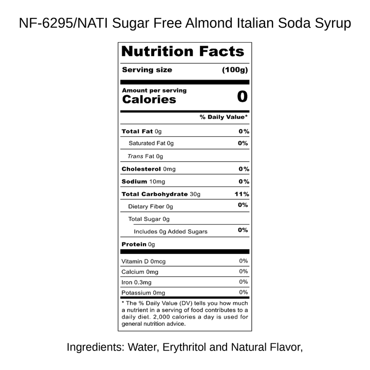 Sugar Free Almond Italian Soda Syrup