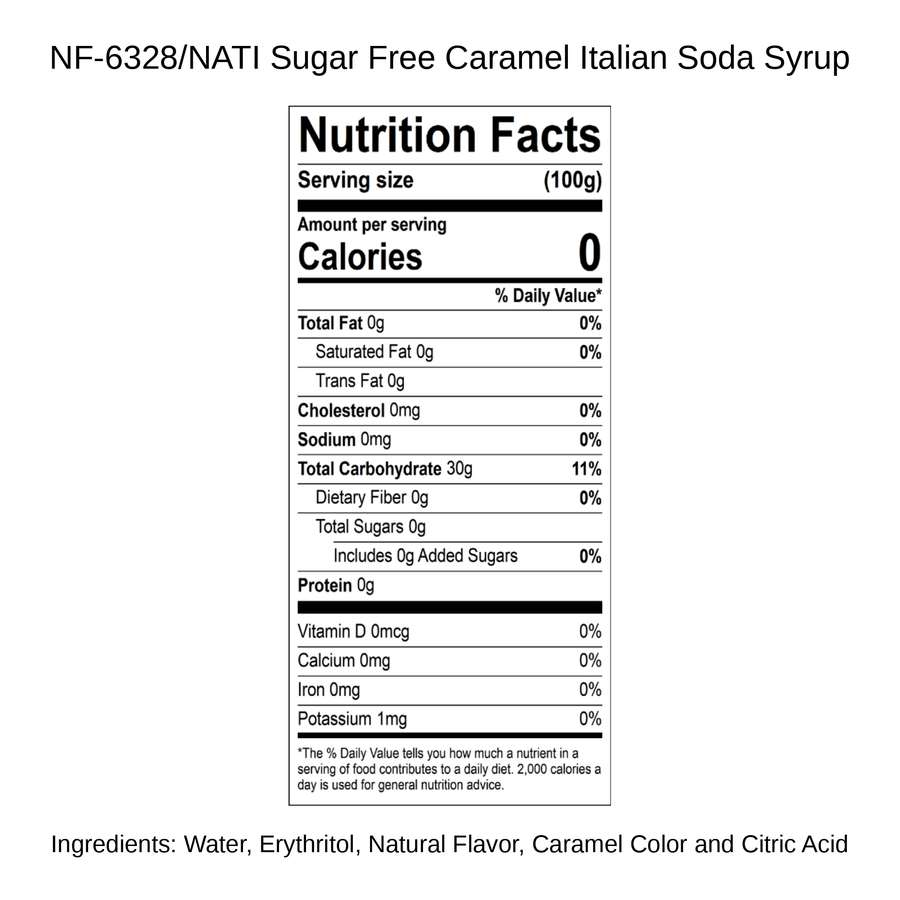 Sugar Free Caramel Italian Soda Syrup