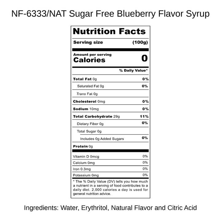 Sugar Free Blueberry Flavor Syrup