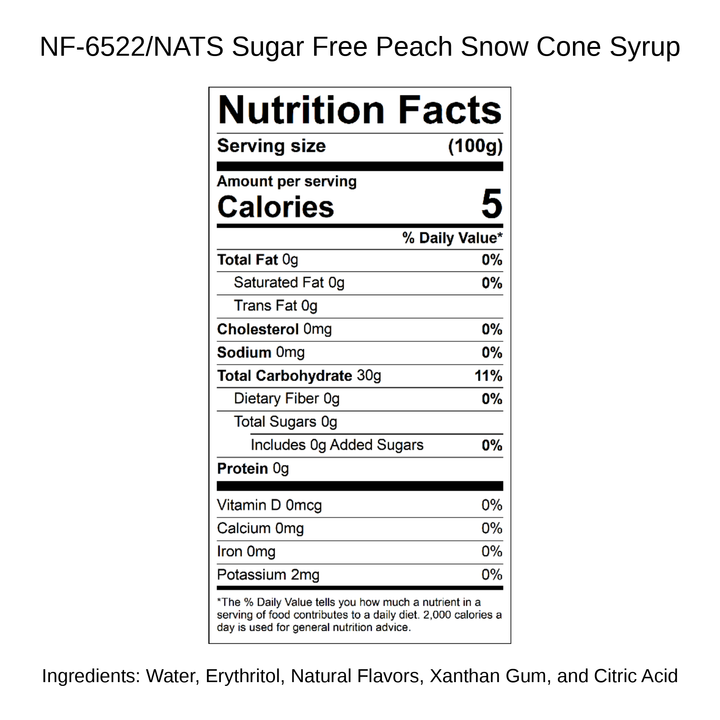Sugar Free Peach Snow Cone Syrup