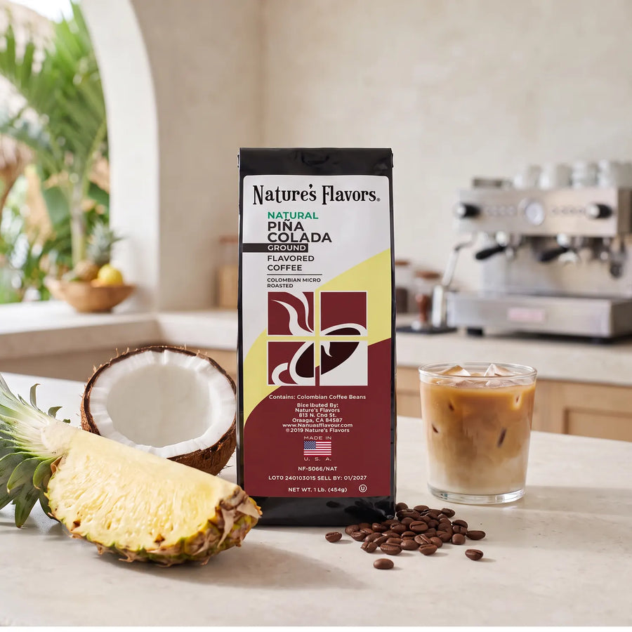 Nature’s Flavors Pina Colada Flavored Coffee Beans.