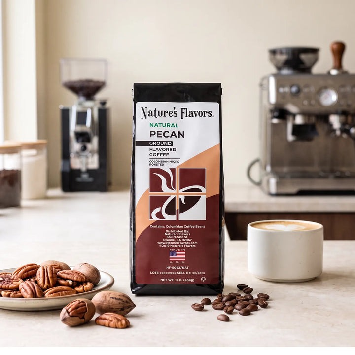 Nature’s Flavors Pecan Flavored Coffee Beans.